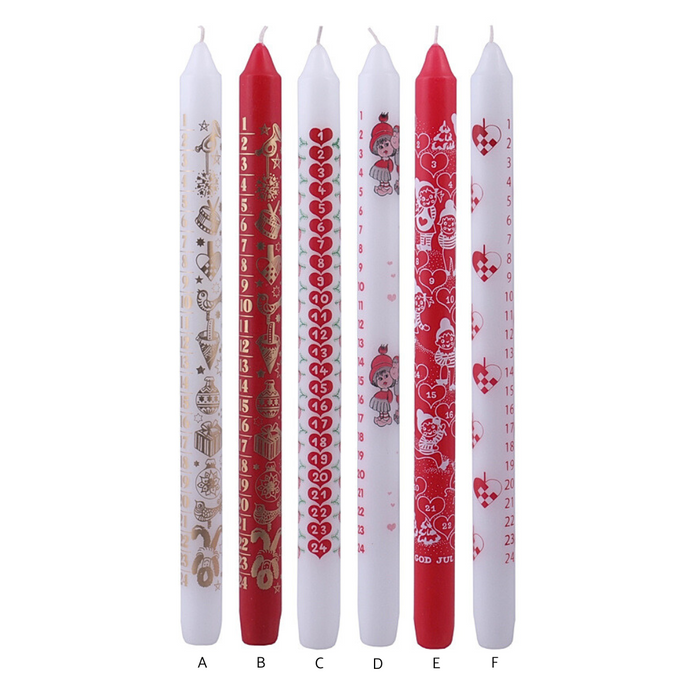 Gingerbread World European Market – Danish Taper Candle Advent Countdown Scandinavian Motifs