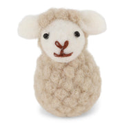 Gingerbread World European Market – En Gry and Sif Felted Wool Uniques – Baby sheep Ornament Beige 10315