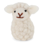 Gingerbread World European Market – En Gry and Sif Felted Wool Uniques – Baby sheep Ornament White 10415
