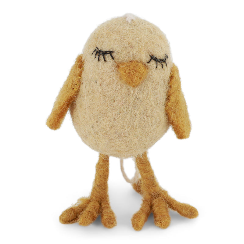 Gingerbread World European Market – En Gry and Sif Felted Wool Uniques – Dreamy Chicken Ornament Yellow 10015