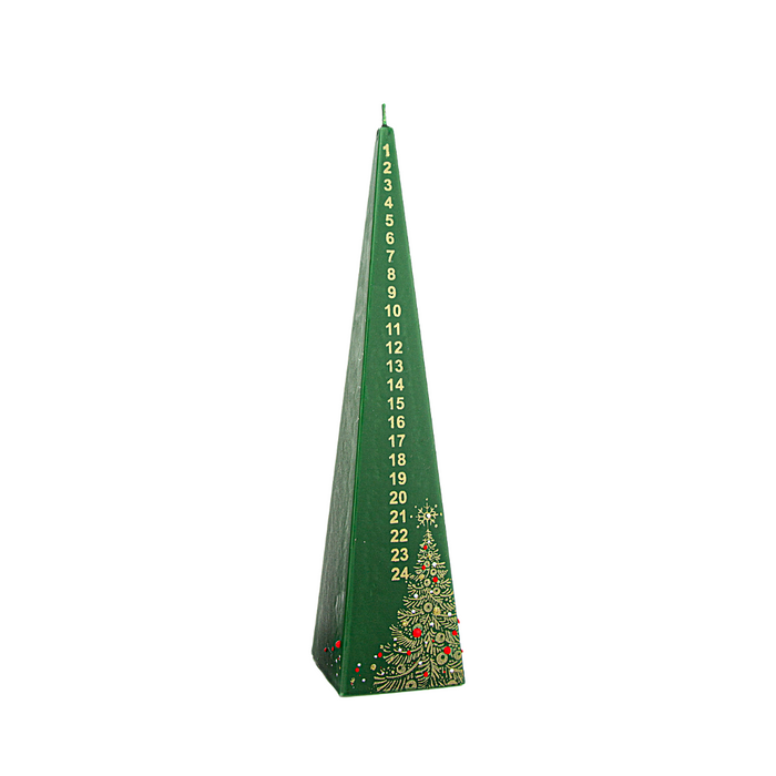 Countdown Candle Advent Calendar - Pyramid Style Green