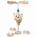 Seiffener Volkskunst Schalling Floating Castle Christmas Pyramid with blue roofs, handcrafted in Seiffen, Germany and powered by tealight candles.
