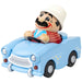 Seiffener Volkskunst limited edition Udo in Trabant German incense smoker handcrafted from wood in Seiffen, Germany, featuring a Kugelräucherfigur inside the iconic East German car.