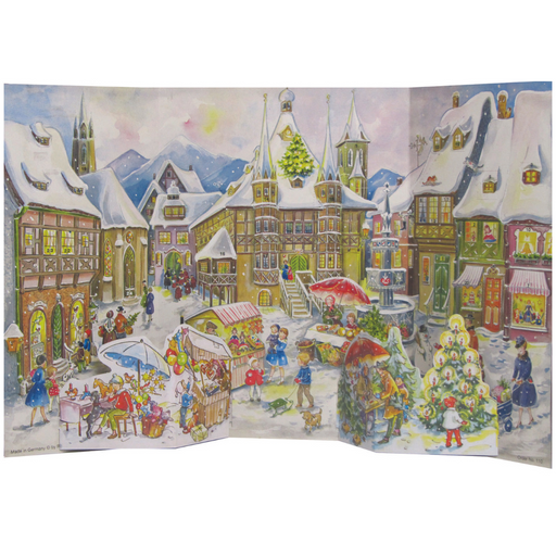 Gingerbread World German Christmas Market Richard Sellmer Vintage Paper Advent Calendar and Festive Backdrop - Old Town Altstadt Item 110