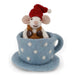 Gingerbread World Gry and Sif Denmark Felted Wool Ornament - Mouse in a Teacup 11325