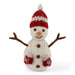 Gingerbread World Gry and Sif Denmark Felted Wool Ornament - Snowman Figure with Red Hat and Mittens 12625