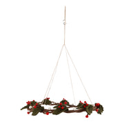 Gingerbread World Gry and Sif Denmark Felted Wool Ornament – Hanging Wreath Holly Branches and Berries 17725