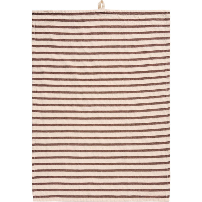 Gingerbread World IB Laursen Denmark - 100 percent Cotton Tea Towel, Natural With Brown Stripes 66213-14 2