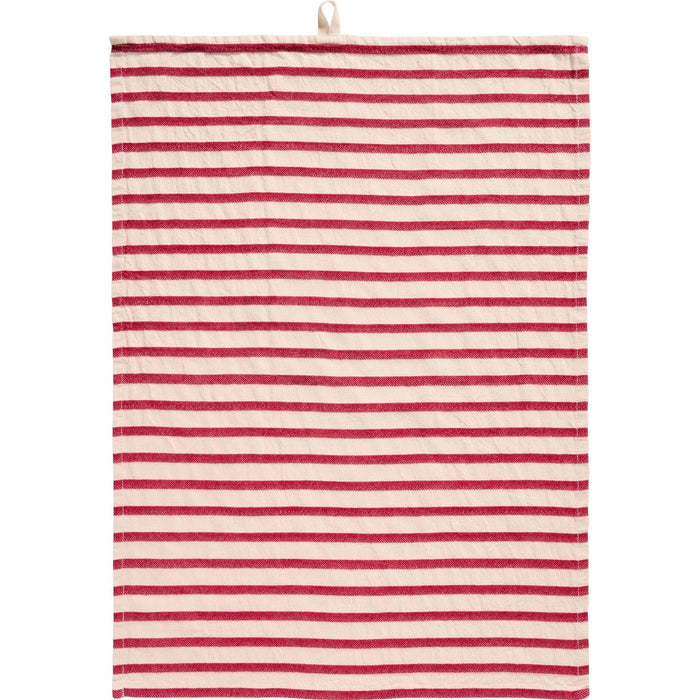 Gingerbread World IB Laursen Denmark - 100 percent Cotton Tea Towel, Natural With Red  Stripes 66213-33