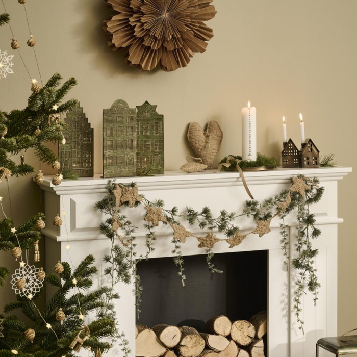 Gingerbread World IB Laursen Denmark – Advent Countdown Pillar Candle – White with Brown Numbers 75529-11