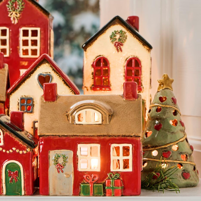 Gingerbread World IB Laursen Denmark – Ceramic Tealight House - Stillenat Christmas Tree 27699-81
