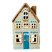 Gingerbread World IB Laursen Denmark – Ceramic Tealight House - Visby Brown Roof Cottage with Blue Door 27681-21