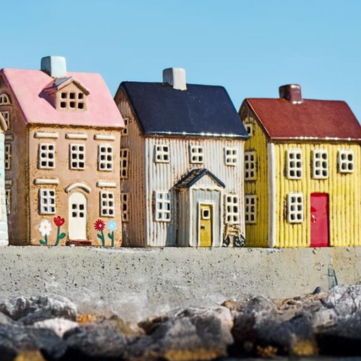 Gingerbread World IB Laursen Denmark – Ceramic Tealight House - Visby Cottage with Bicycle & Black Roof 27682-76 1