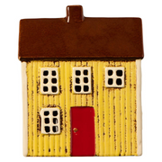 Gingerbread World IB Laursen Denmark – Ceramic Tealight House Visby Yellow Cottage with Red Door 27680-05