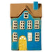 Gingerbread World IB Laursen Denmark – Ceramic Tealight House – Nyhavn Blue with Yellow Door - 27686-13