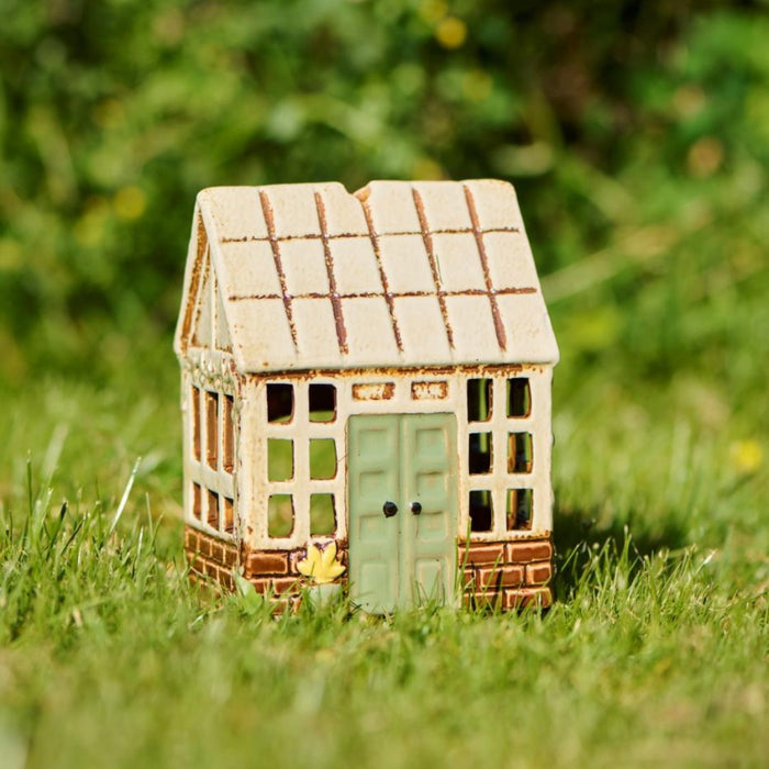 Gingerbread World IB Laursen Denmark – Ceramic Tealight House – Orangerie Greenhouse Shed - 27683-00