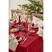 Gingerbread World IB Laursen Denmark – Festive Red Table Cloth with White Stitching 66207-33