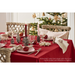 Gingerbread World IB Laursen Denmark – Festive Red Table Cloth with White Stitching 66207-33