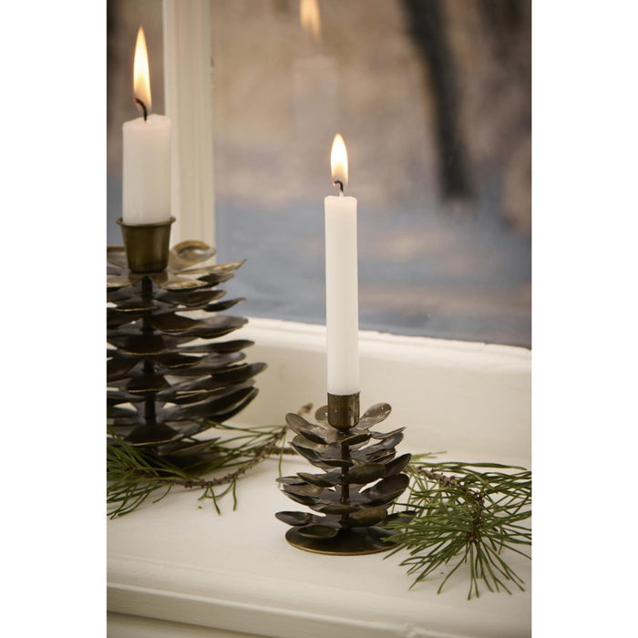Gingerbread World IB Laursen Denmark – IB Laursen Metal Pine Cone Candle Holder, Antique Gold, 6 cm 57086-17