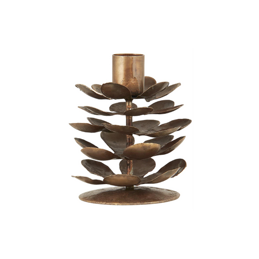 Gingerbread World IB Laursen Denmark – IB Laursen Metal Pine Cone Candle Holder, Antique Gold, 6 cm 57086-17