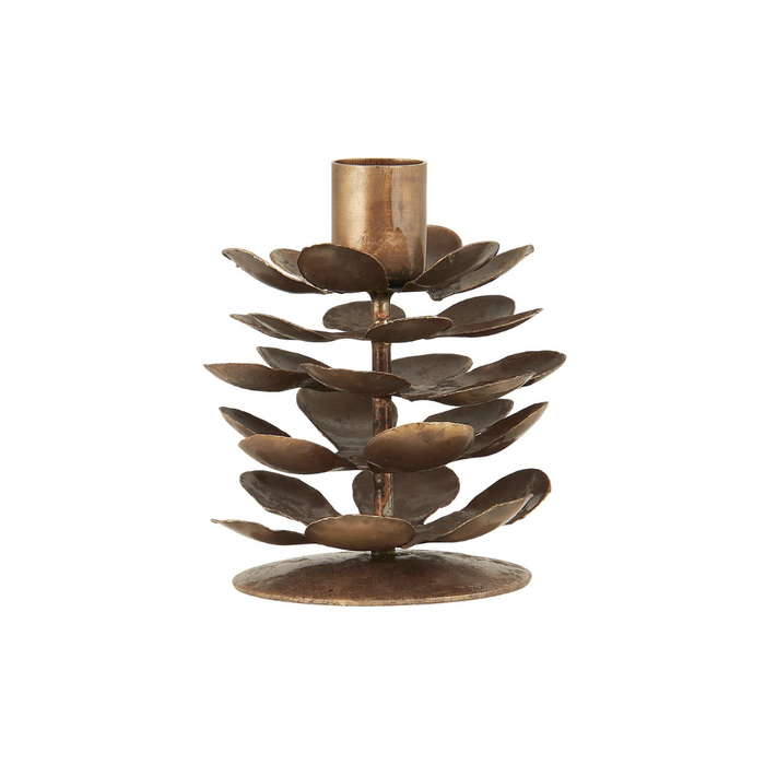 Gingerbread World IB Laursen Denmark – IB Laursen Metal Pine Cone Candle Holder, Antique Gold, 6 cm 57086-17