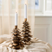 Gingerbread World IB Laursen Denmark – Metal Pine Cone Candle Holder, Antique Gold, 21 cm 57255-17