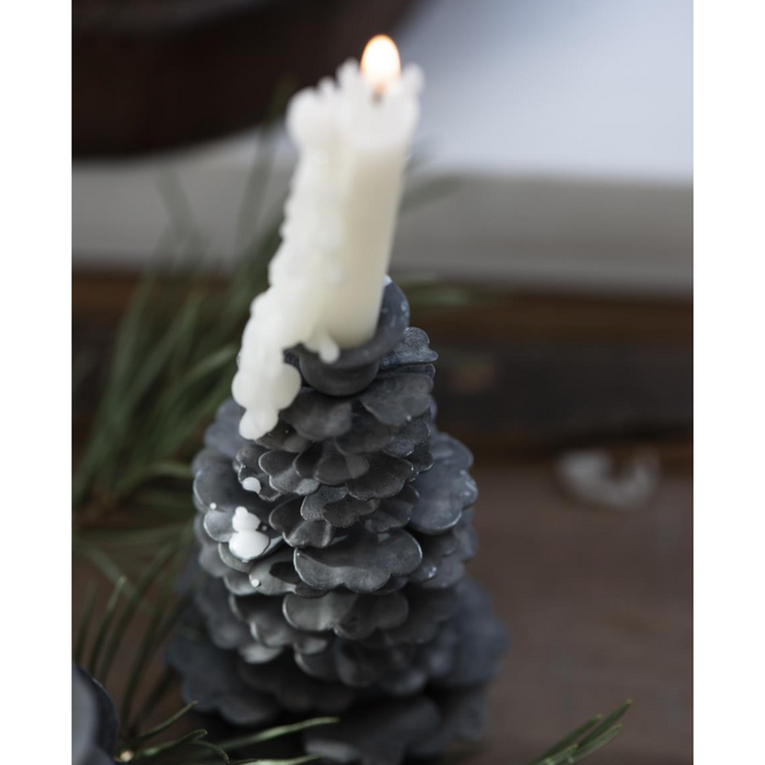 Gingerbread World IB Laursen Denmark – Metal Pine Cone Candle Holder, Antique Pewter, 12 cm 57006-18