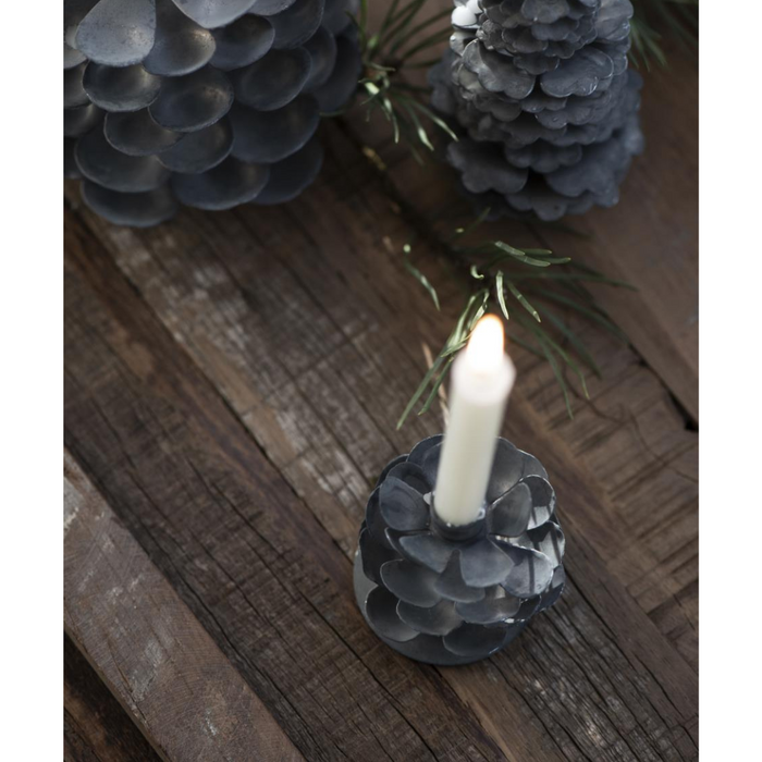 Gingerbread World IB Laursen Denmark – Metal Pine Cone Candle Holder, Antique Pewter, 6 cm 57086-18