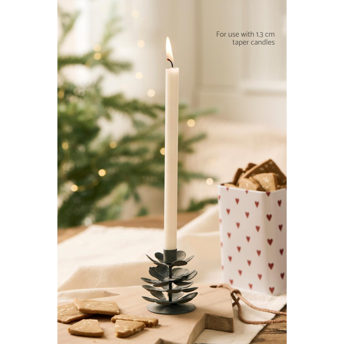 Gingerbread World IB Laursen Denmark – Metal Pine Cone Candle Holder, Antique Pewter, 6 cm 57086-18