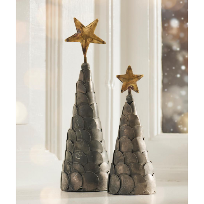 Gingerbread World IB Laursen Denmark – Metal Pine Tree Figures 57313-18 and 57312-18