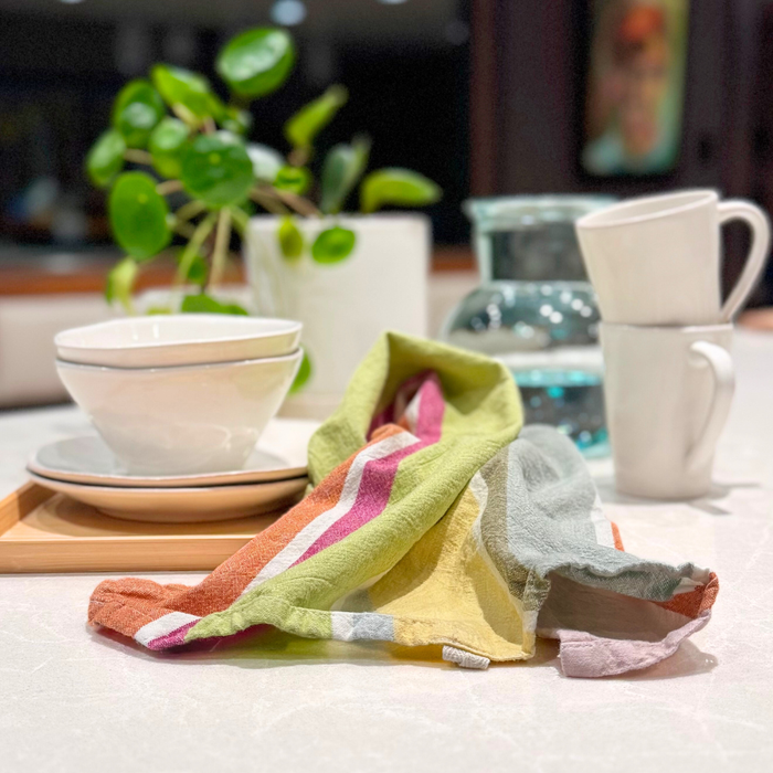 Gingerbread World IB Laursen Denmark – Tea Towel with Multi Colour Stripes 9711-00