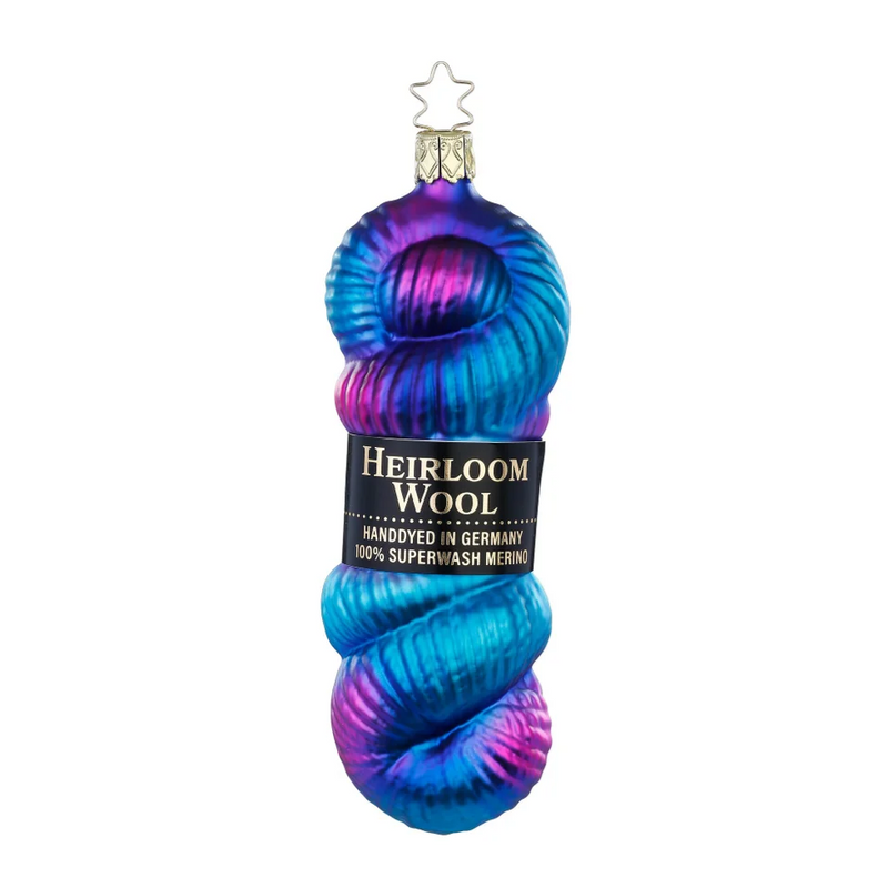 Gingerbread World Inge-Glas Blown Glass Ornament – Skein of Wool Turquoise 10192S025