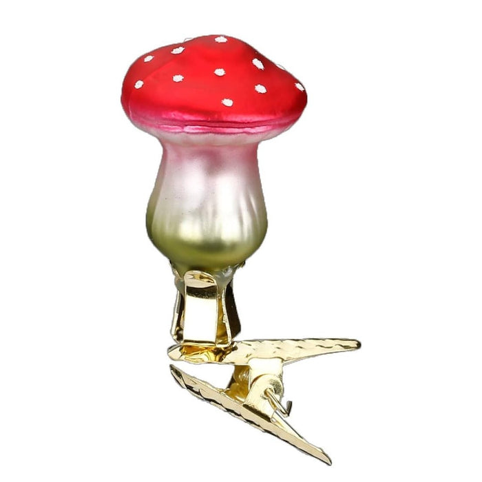 Gingerbread World Inge-Glas Blown Glass Ornaments - Flat Fly Agaric 10205S018