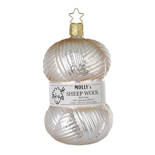 Gingerbread World Inge-Glas Canada - Knitting Wool Ornament Cream Beige 10062S022