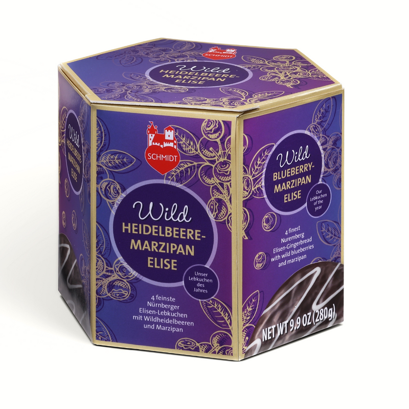 Gingerbread World Lebkuchen Schmidt - Premium Elisen Wild Blueberry & Marzipan - Lebkuchen of the Year 2025 – 61208