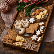 Gingerbread World Lebkuchen Schmidt Canada - Christmas Cookie Assortment - cookies display on tray - 50253