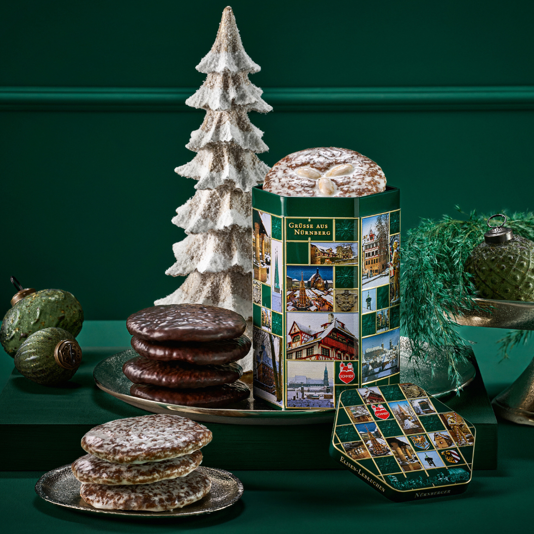 ★LENOX レノックス ファルケンシュタイン城★ Lebkuchen Schmidt Hexagonal Elisen Tin – Premium Gingerbread Gift