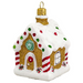 Gingerbread World Polish Blown Glass Ornament – Gingerbread House with Green Spiral 303101