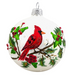 Gingerbread World Polish Blown Glass Ornament – Hand-Painted Cardinal Christmas Ball 303701-80