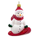 Gingerbread World Polish Blown Glass Ornament – Snowboarding Snowman 187506