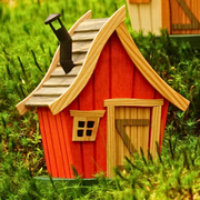 Gingerbread World Richard Glaesser German Folk Art - Smoker Cottage Red 2630