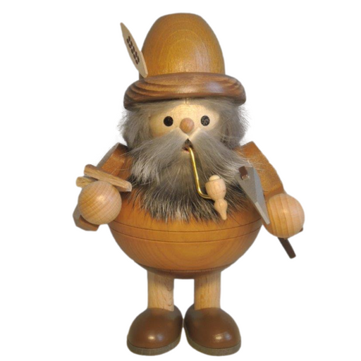 Gingerbread World Richard Glässer Incense Smoker - Woodland Gnome with Hatchet and Wood