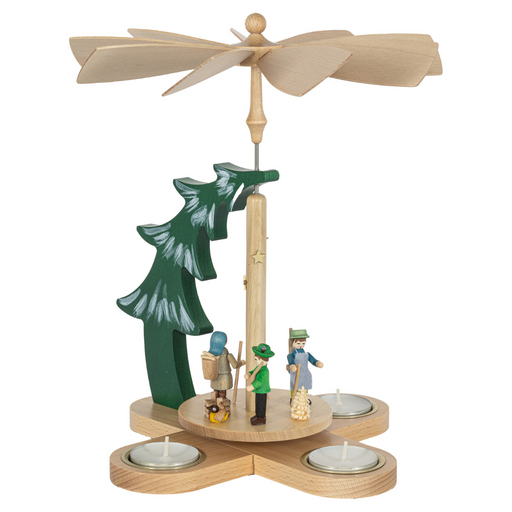 Gingerbread World Richard Glässer Traditional Christmas Tealight Pyramid - Bavarian Woodland Scene 15877