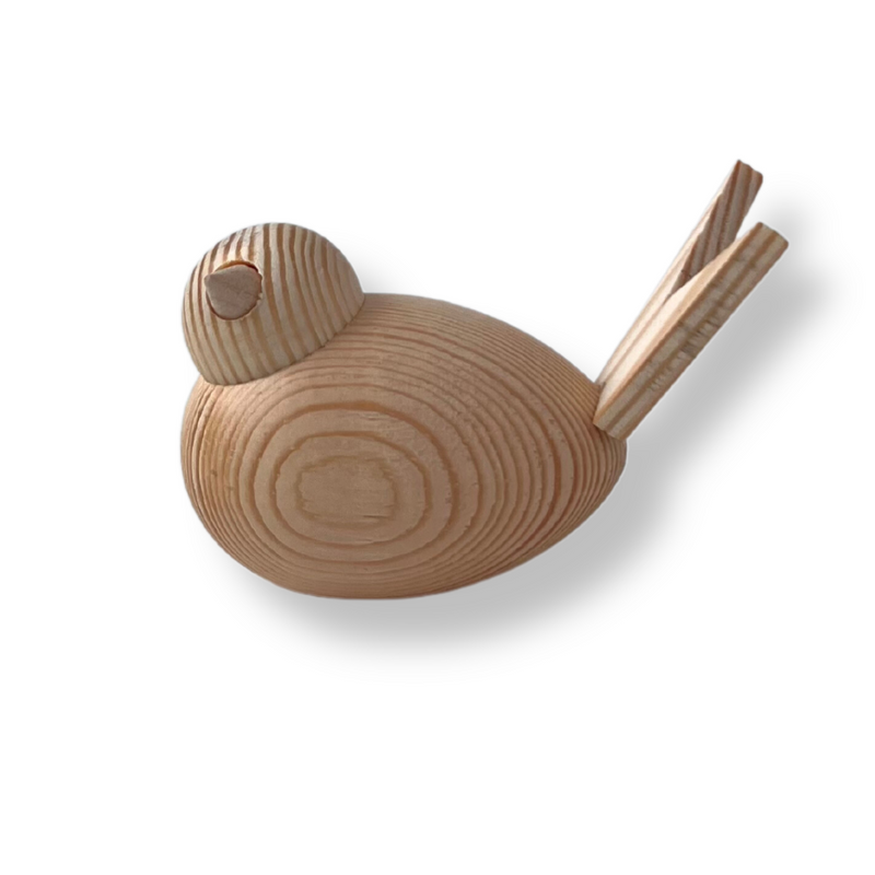 Gingerbread World European Market - Larssons Tra Handcrafted Wood Folk Art from Sweden - Sitting Bird ornament