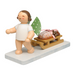 Gingerbread World Wendt und Kuehn - Angel with Christmas Stollen and Lebkuchen 650-173 Dark Hair