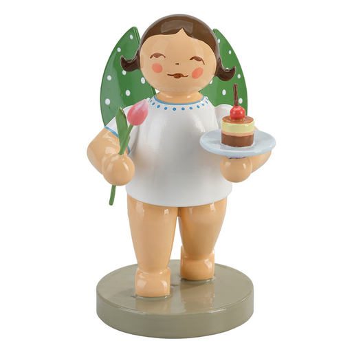Gingerbread World Wendt und Kuehn - Angel with Cupcake and Tulip 650-172