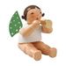 Gingerbread World Wendt und Kuehn Canada - Gruenhainichen Angel - Angel with Small Trumpet, Sitting, without Base 650-3a