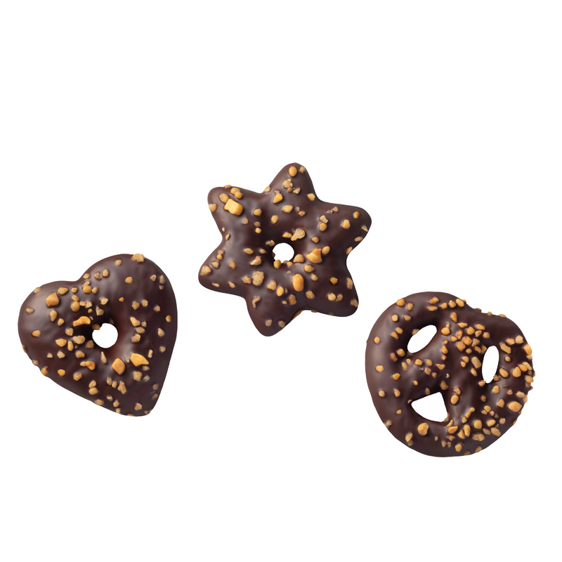 Gingerbread World Wicklein Lebkuchen Canada - Lebkuchen Hearts, Stars & Pretzels – Dark Chocolate 7347
