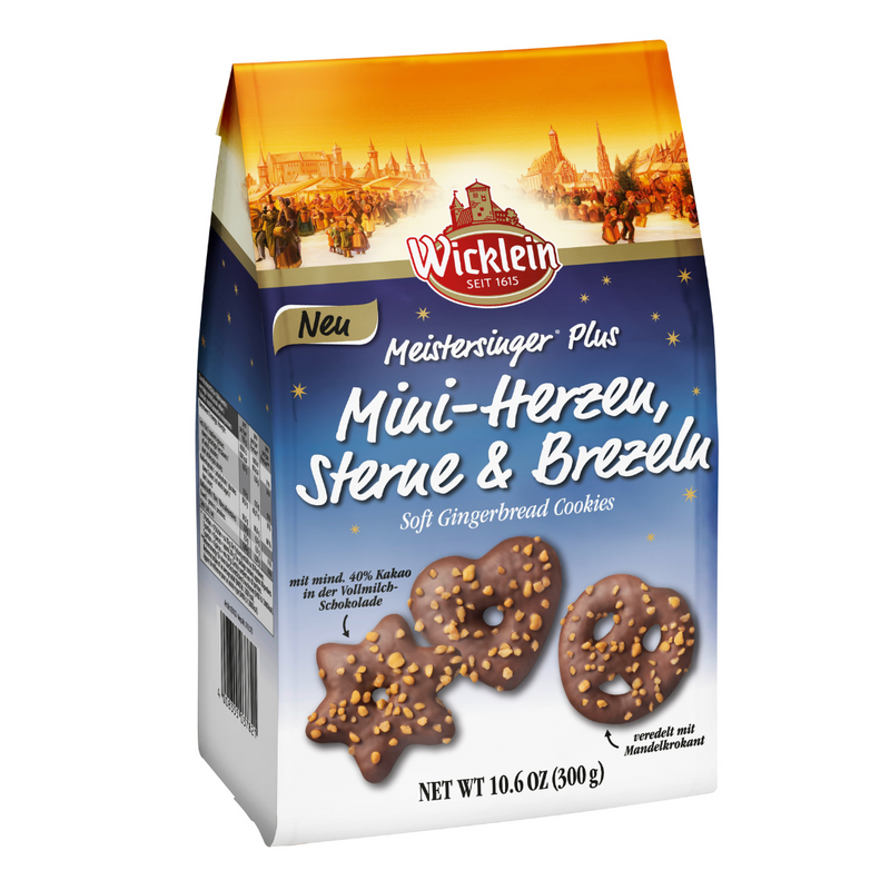 Gingerbread World Wicklein Lebkuchen Canada - Lebkuchen Hearts, Stars & Pretzels – Milk Chocolate 7348
