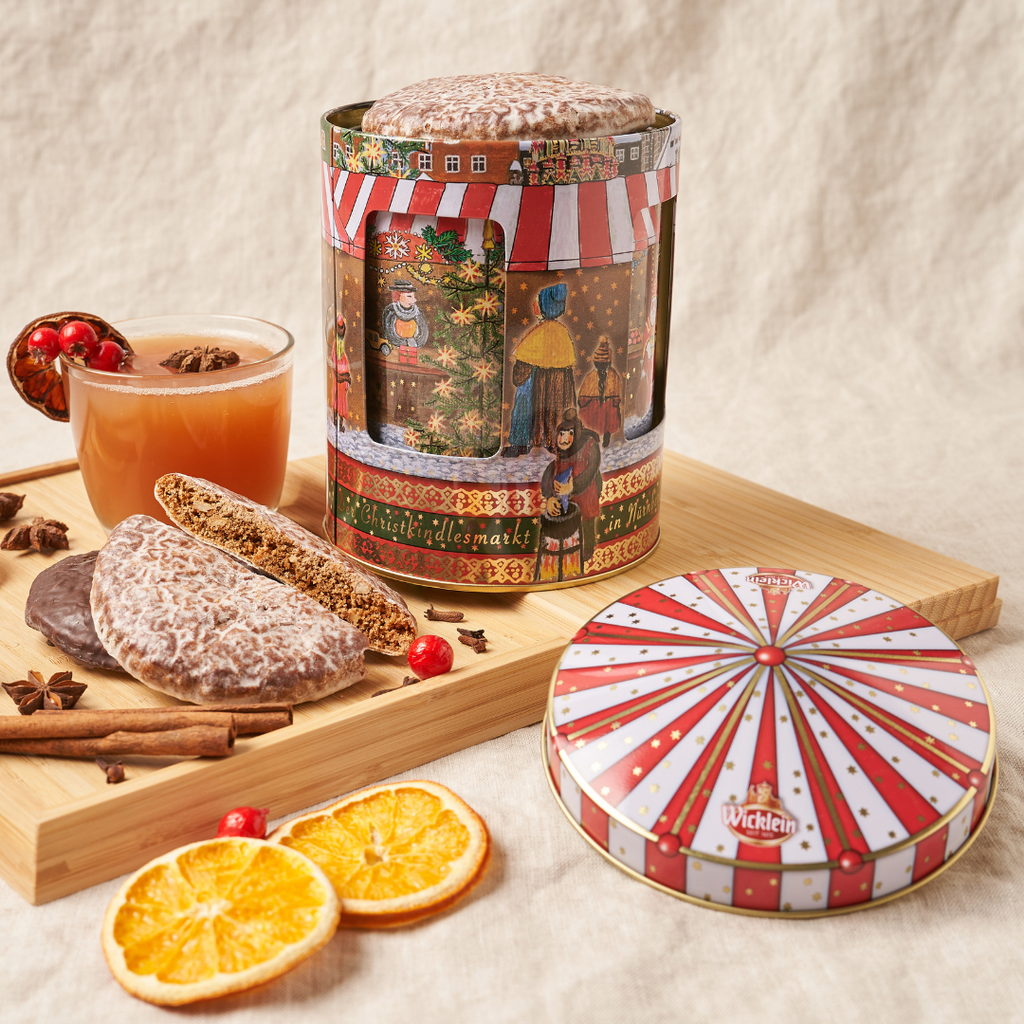 Wicklein German Lebkuchen Carousel Tin with Music & Cookies